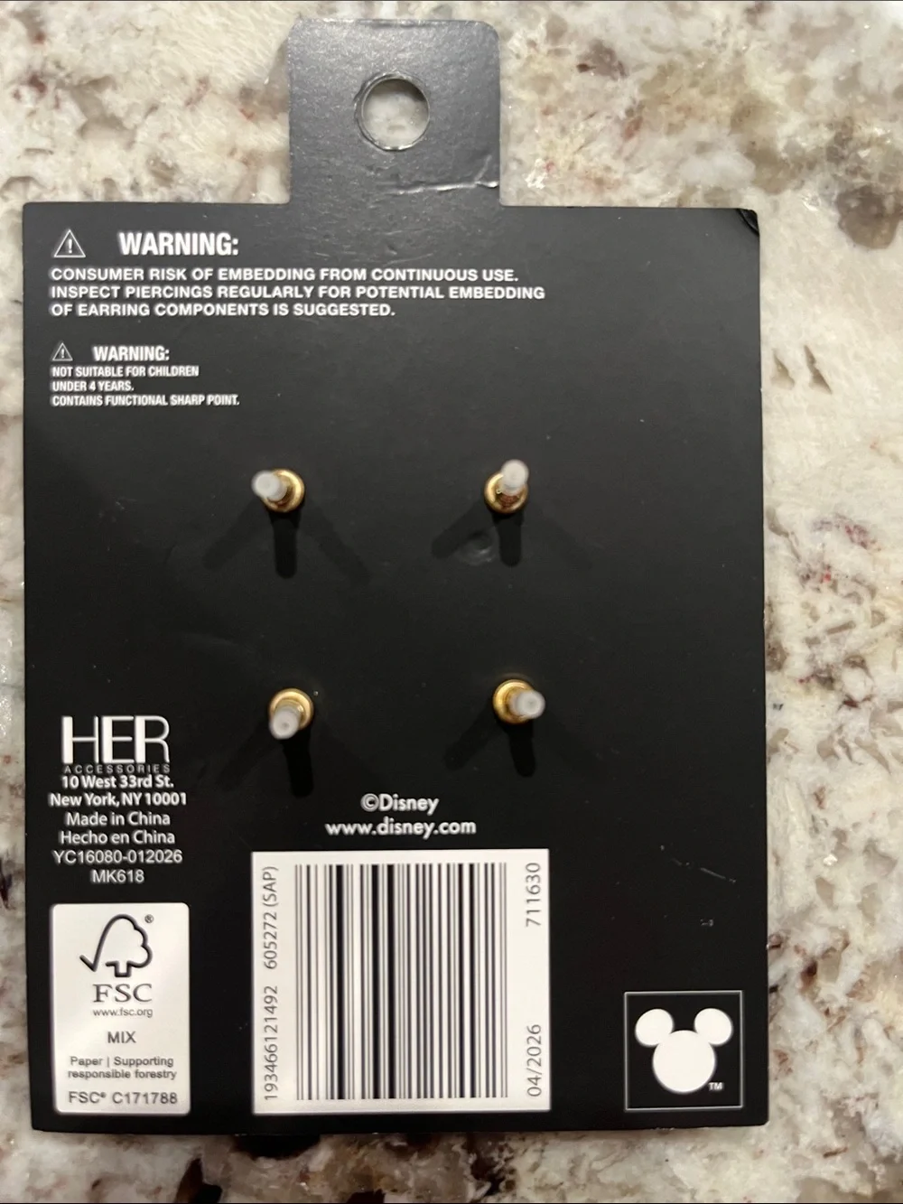 Disney Mickey Mouse Stud Earring Set - Black, Red & Clear Crystal - Picture 2 of 3